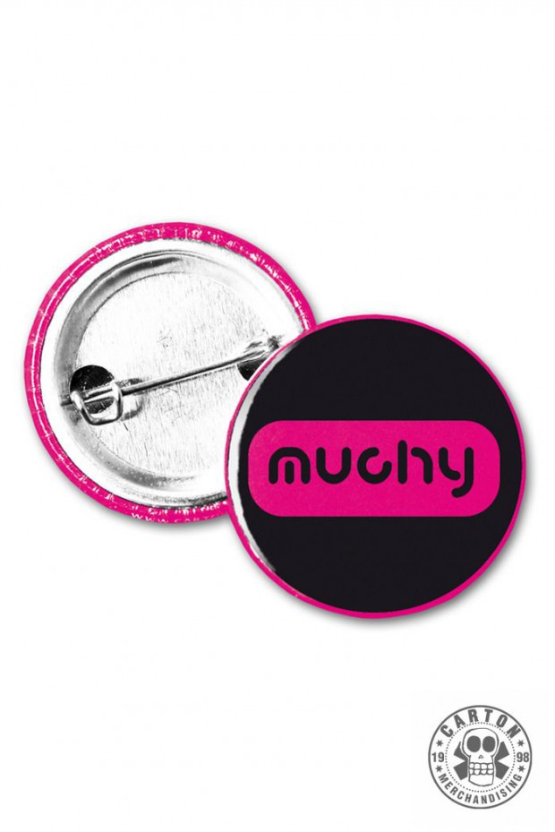 Przypinka MUCHY LOGO black/pink