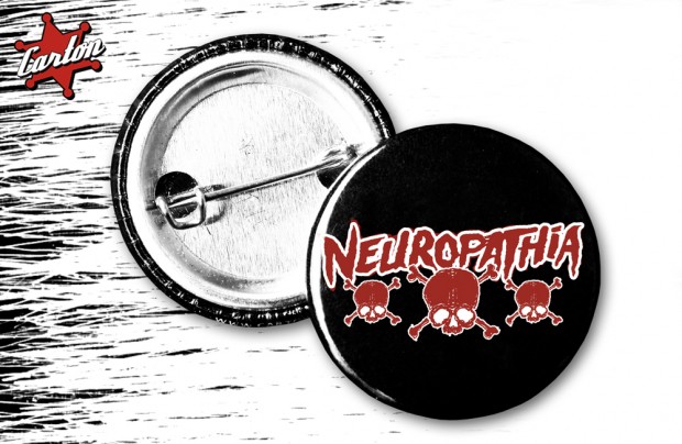Przypinka NEUROPATHIA NEUROPATHIA LOGO SKULLS black