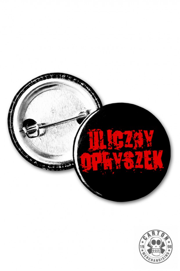 Przypinka ULICZNY OPRYSZEK LOGO red