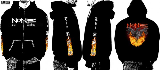 Bluza z kapturem na zamek NONE THE RISING