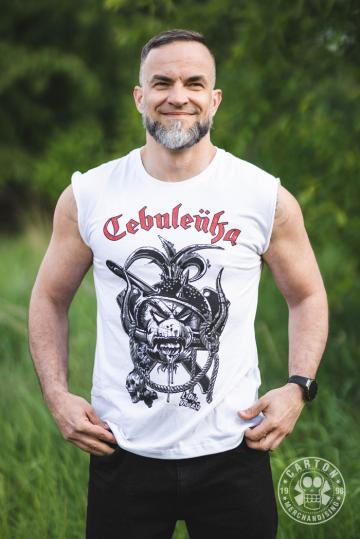 Koszulka bez rękawów ŁYDKA GRUBASA CEBULEŃKA white