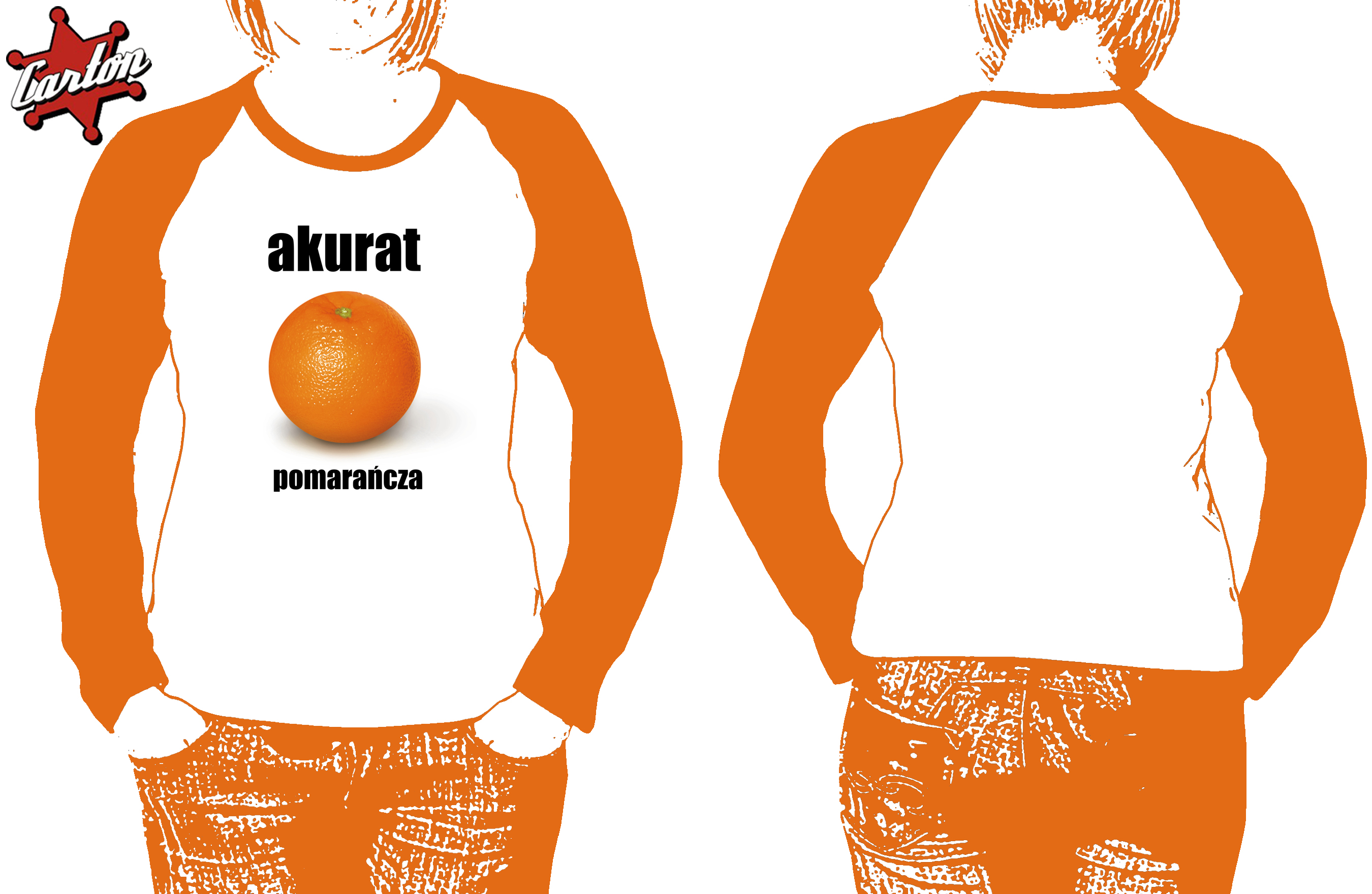 Long sleeve damski AKURAT POMARAŃCZA