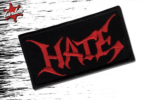 Naszywka HATE LOGO red